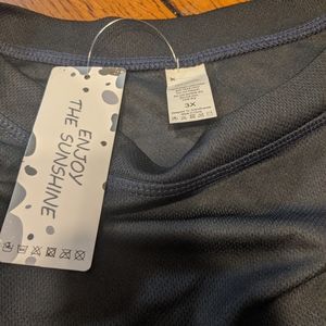 Black rashguard 3x women's long sleeve